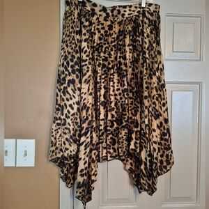 Leopard Print Pleated Women's Skirt